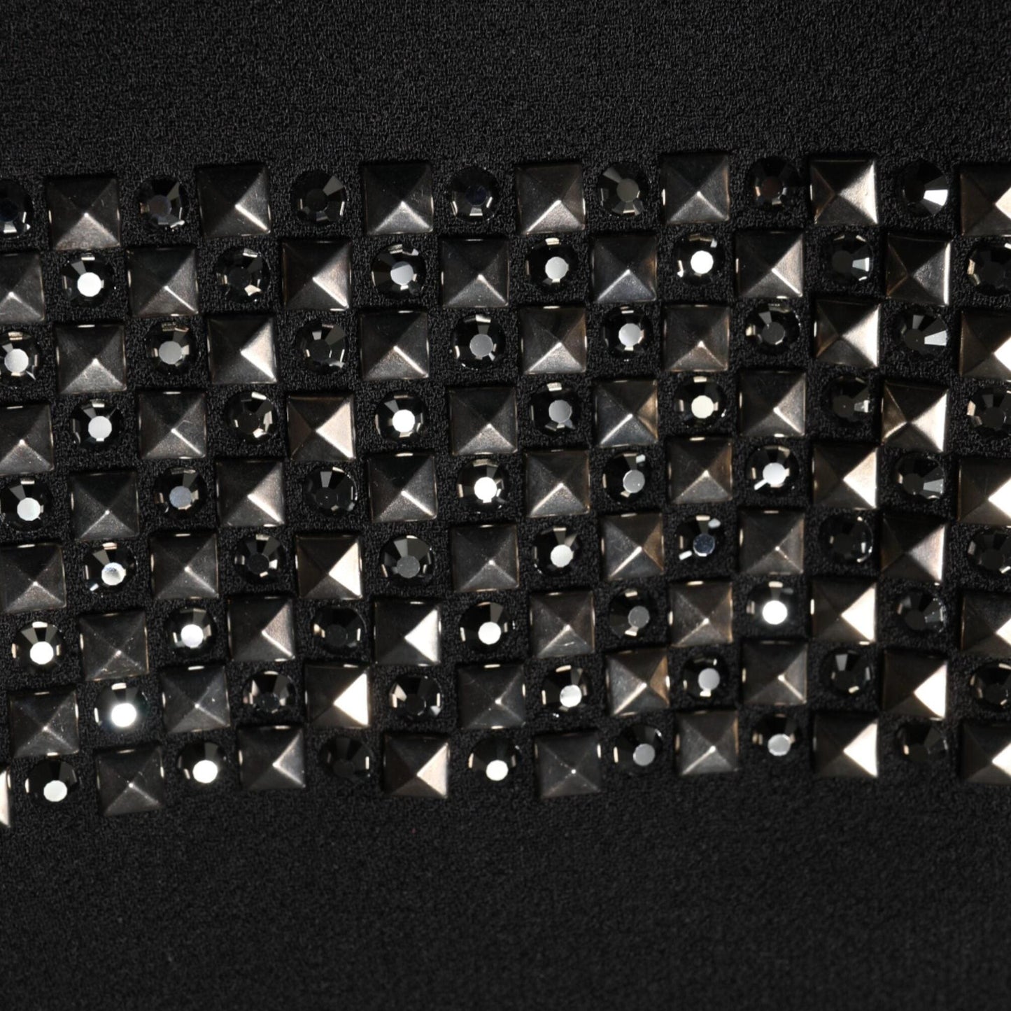 Dolce & Gabbana Black Crystal Embellished Collared Mini Dress