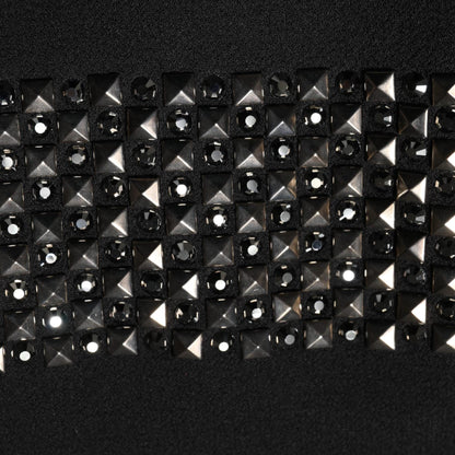 Dolce & Gabbana Black Crystal Embellished Collared Mini Dress