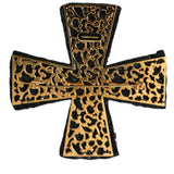 Dolce & Gabbana Black Crystals Alua Embellished Cross Pin Brooch-Modeoutlet