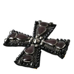 Dolce & Gabbana Black Crystals Alua Embellished Cross Pin Brooch-Modeoutlet