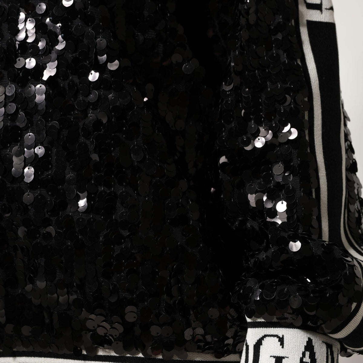 Dolce & Gabbana Black DG Queen Sequin Pullover Sweater