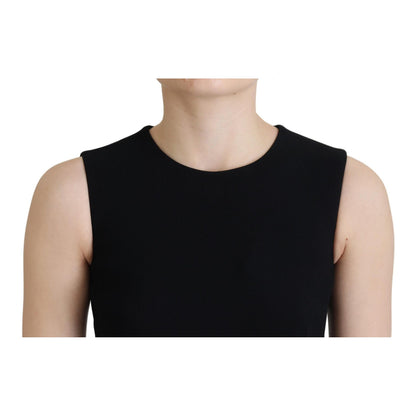Dolce & Gabbana Black Dress Sheath Flare Viscose Dress