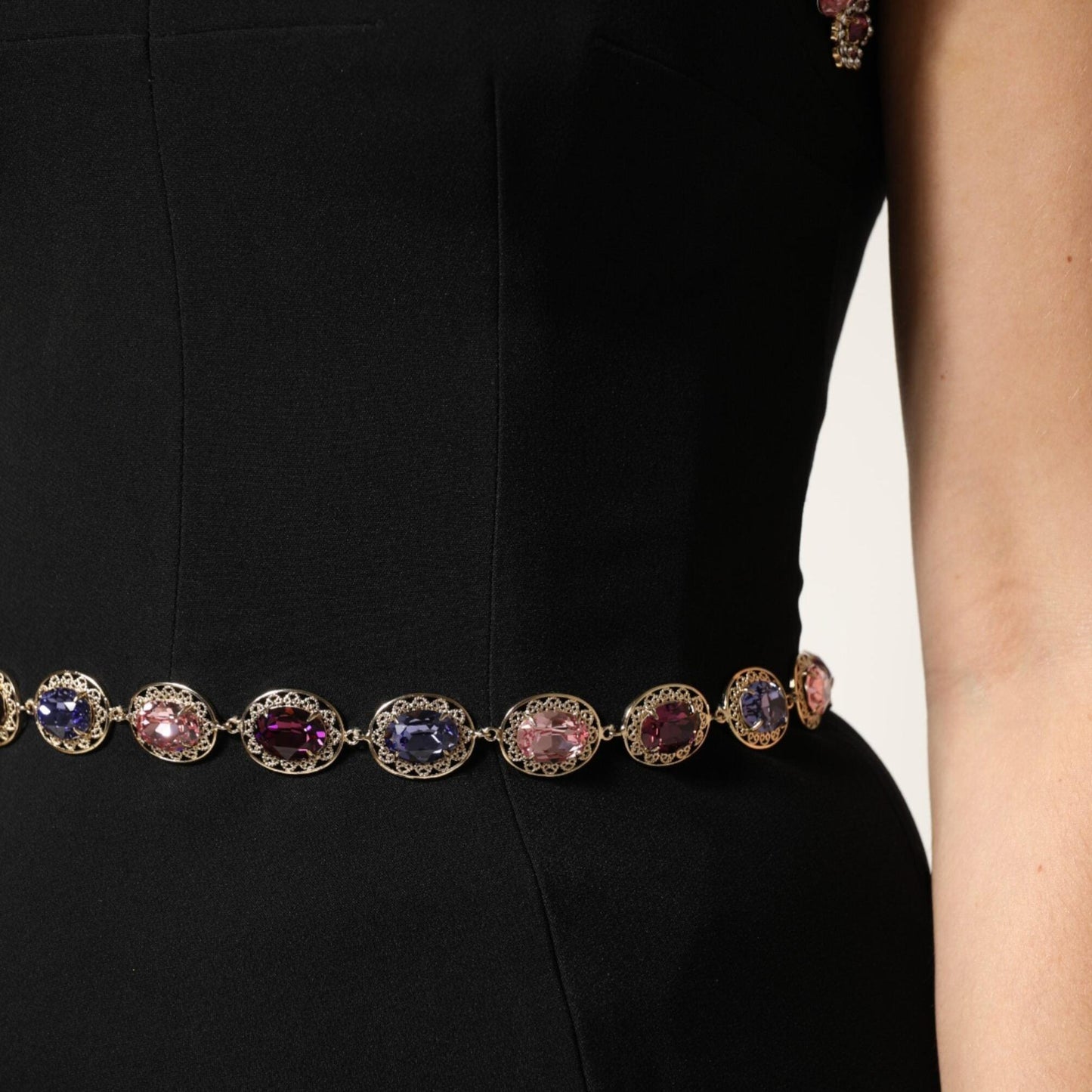Dolce & Gabbana Black Embellished Sheath MermaidGown Dress