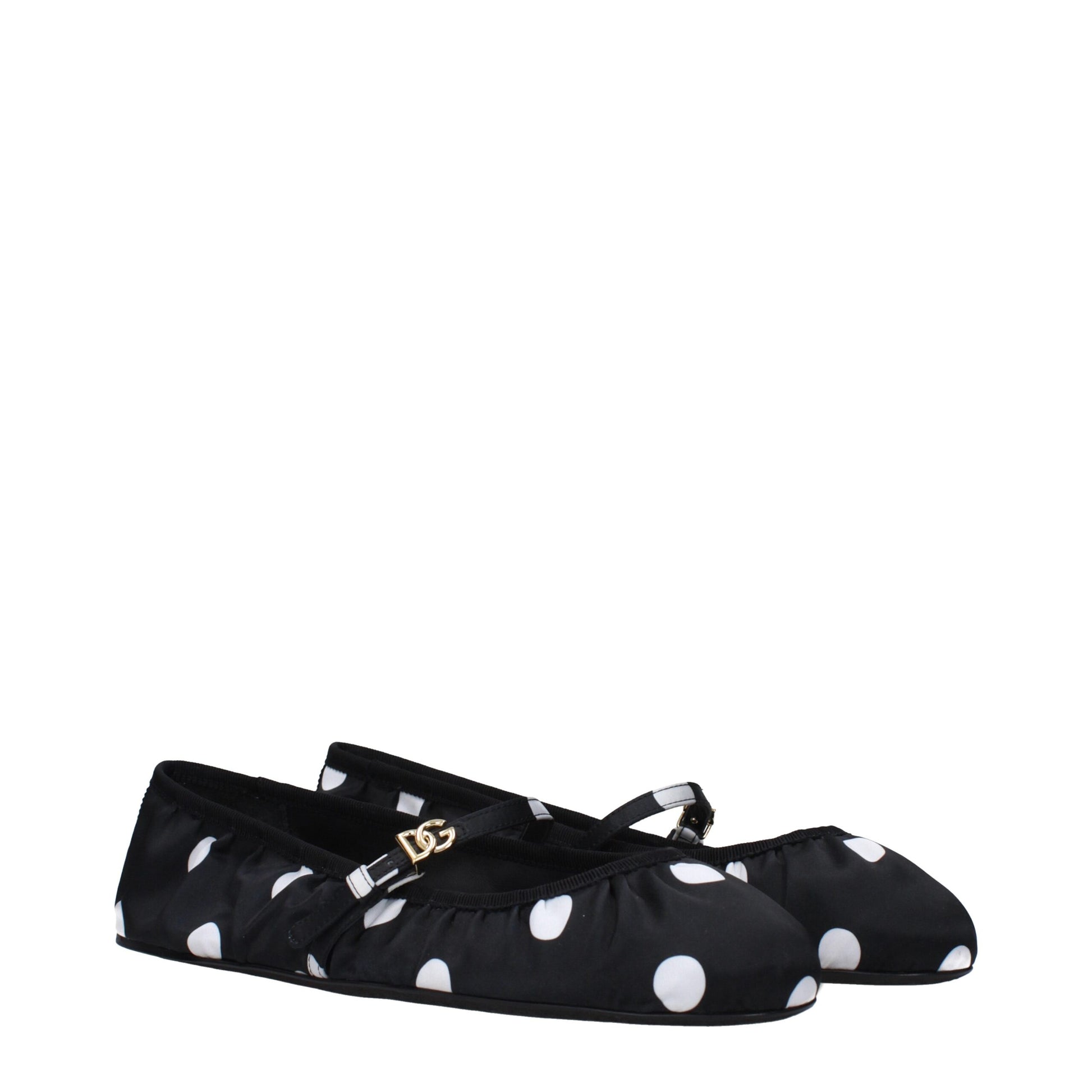 Dolce & Gabbana Black Fabric Ballet Flats