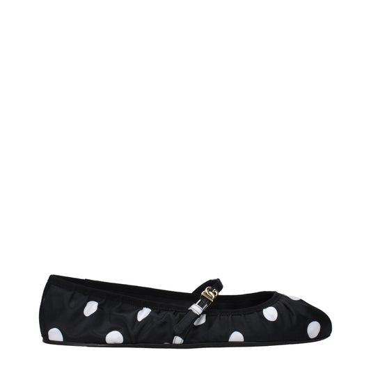 Dolce & Gabbana Black Fabric Ballet Flats
