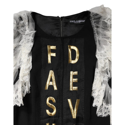 Dolce & Gabbana Black Fashion Devotion Embellish Mini Dress