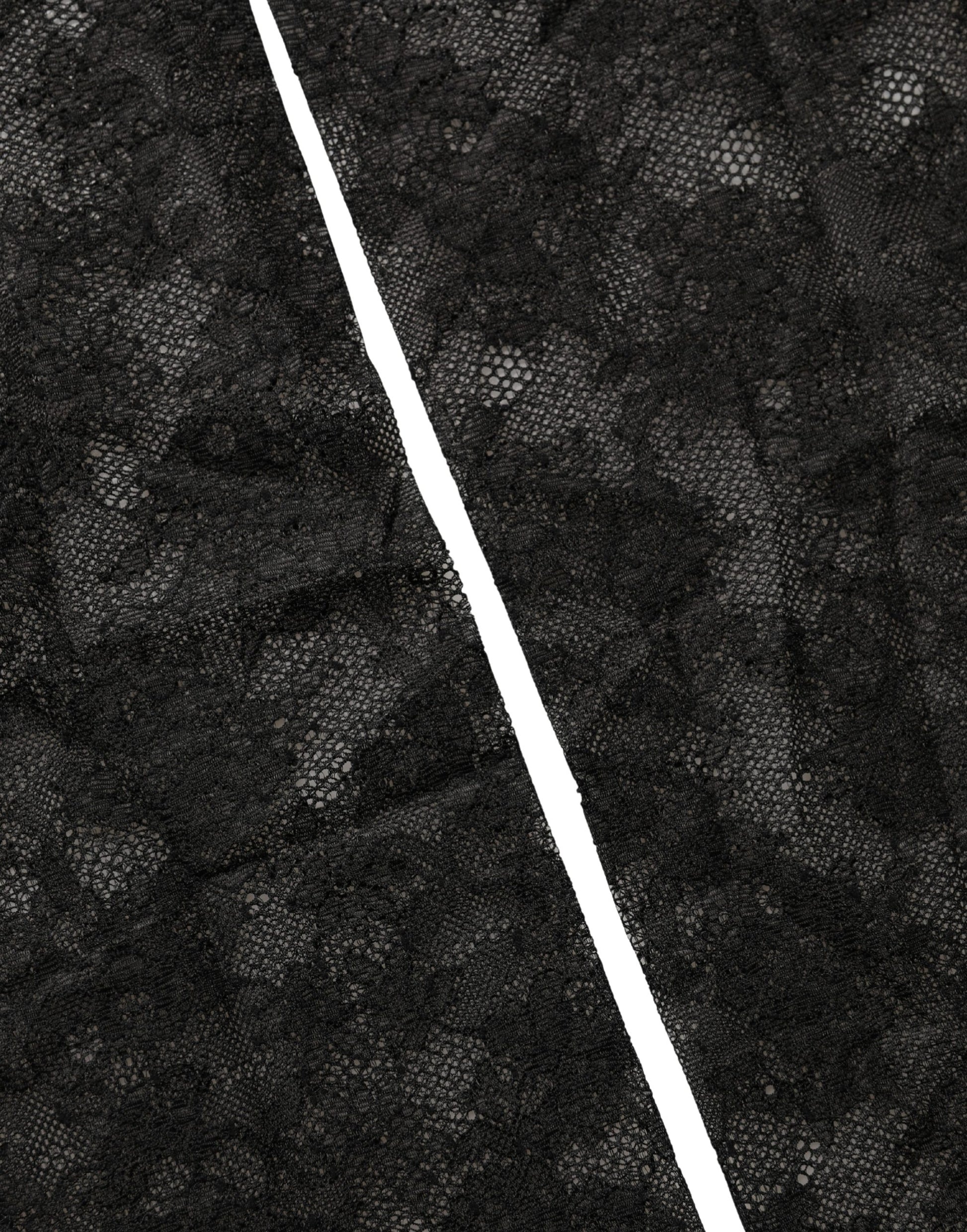 Dolce & Gabbana Black Floral Lace Nylon Stretch Knee High Socks