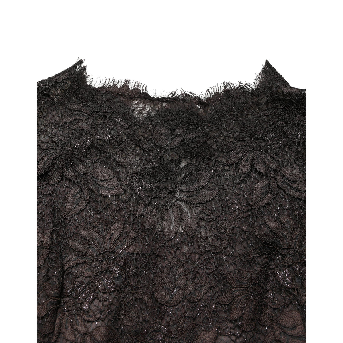 Dolce & Gabbana Black Floral Lace Sheath Long Maxi Dress