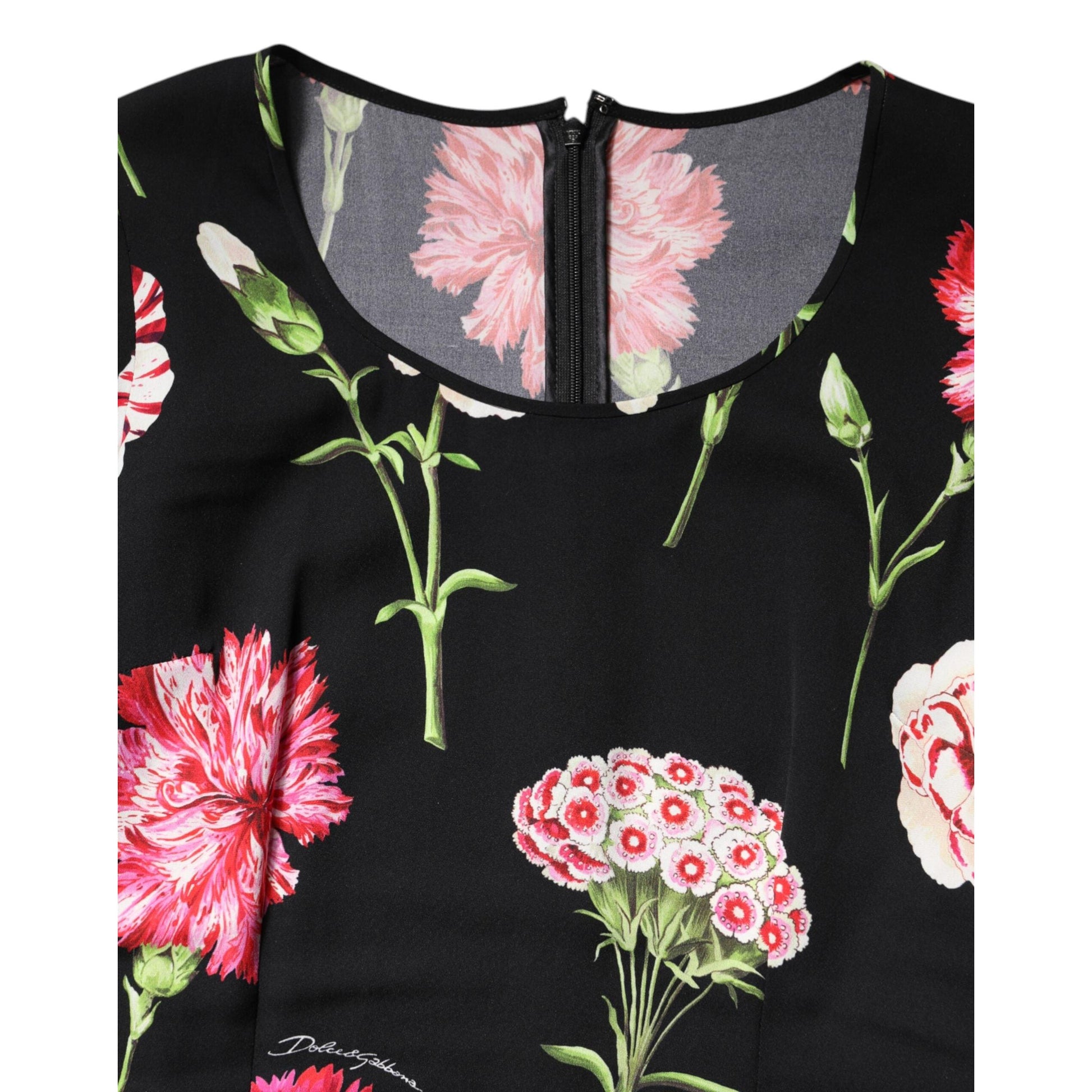 Dolce & Gabbana Black Floral Long Sleeve Women Blouse Top