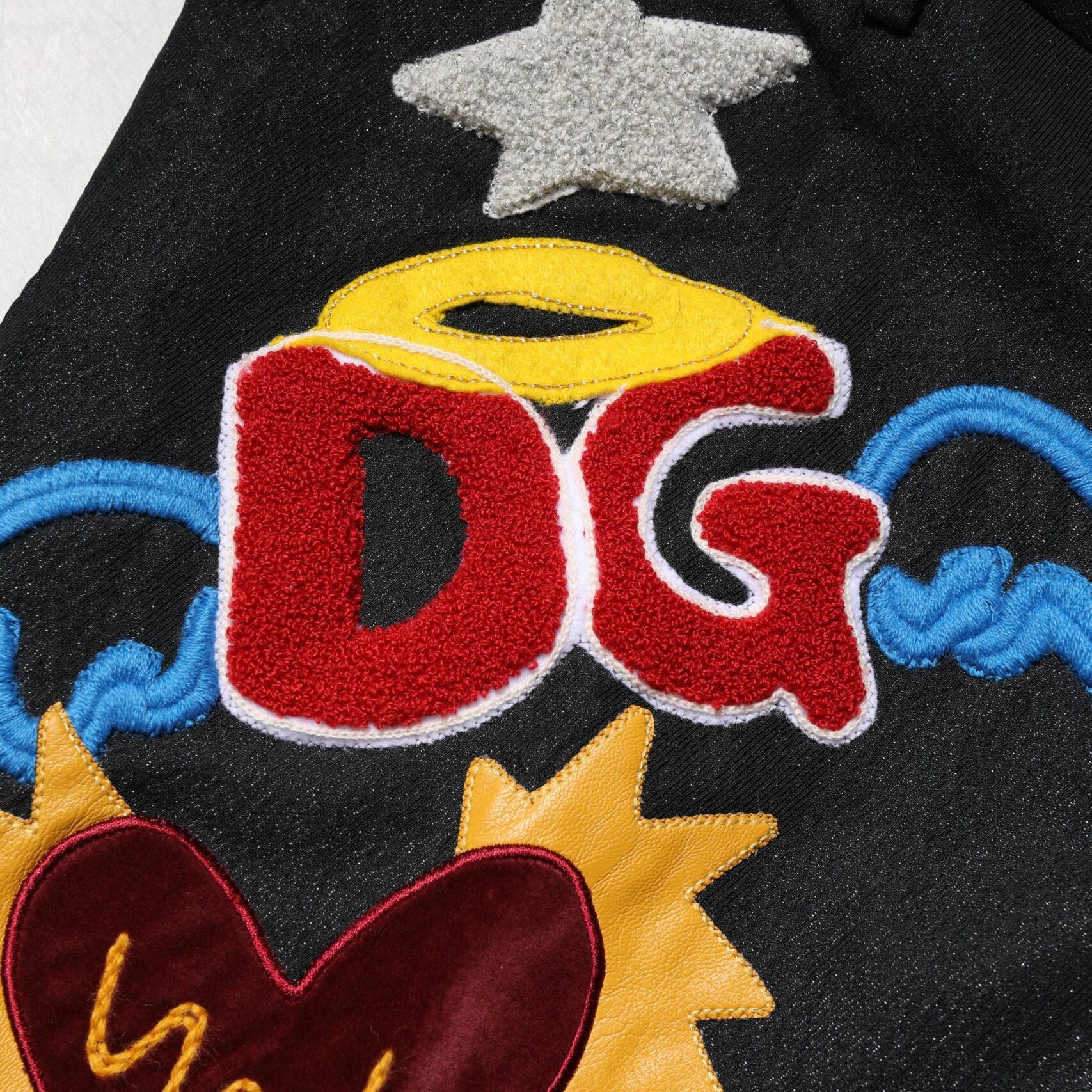 Dolce & Gabbana Black Graphic Embroidery Men Pants