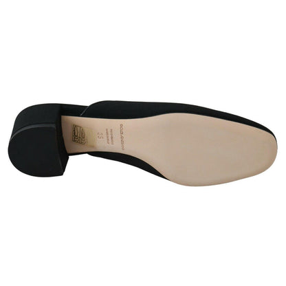 Dolce & Gabbana Black Grosgrain Slides Sandals Women Shoes