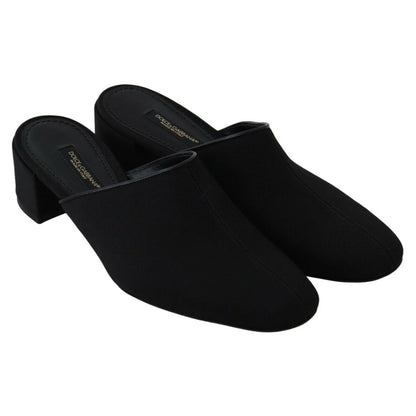 Dolce & Gabbana Black Grosgrain Slides Sandals Women Shoes