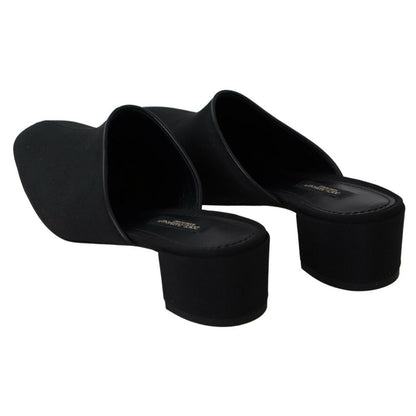 Dolce & Gabbana Black Grosgrain Slides Sandals Women Shoes