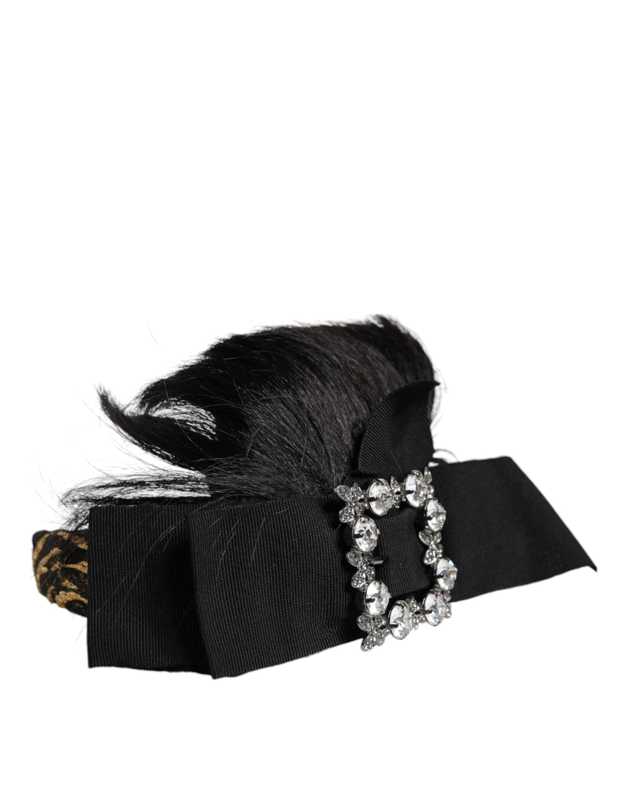 Dolce & Gabbana Black Hair Parrucchiera Crystal Headband Diadem-Modeoutlet