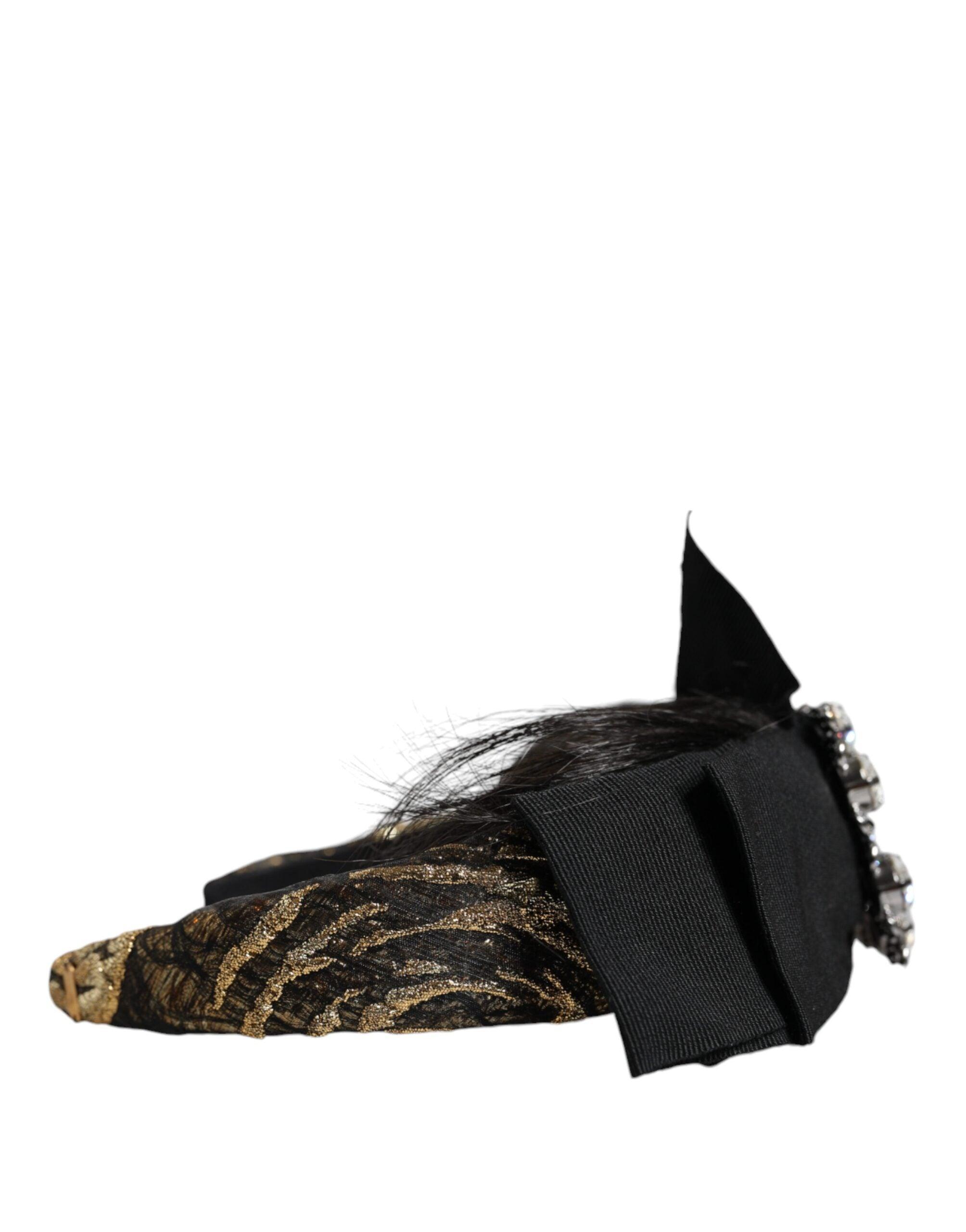 Dolce & Gabbana Black Hair Parrucchiera Crystal Headband Diadem-Modeoutlet