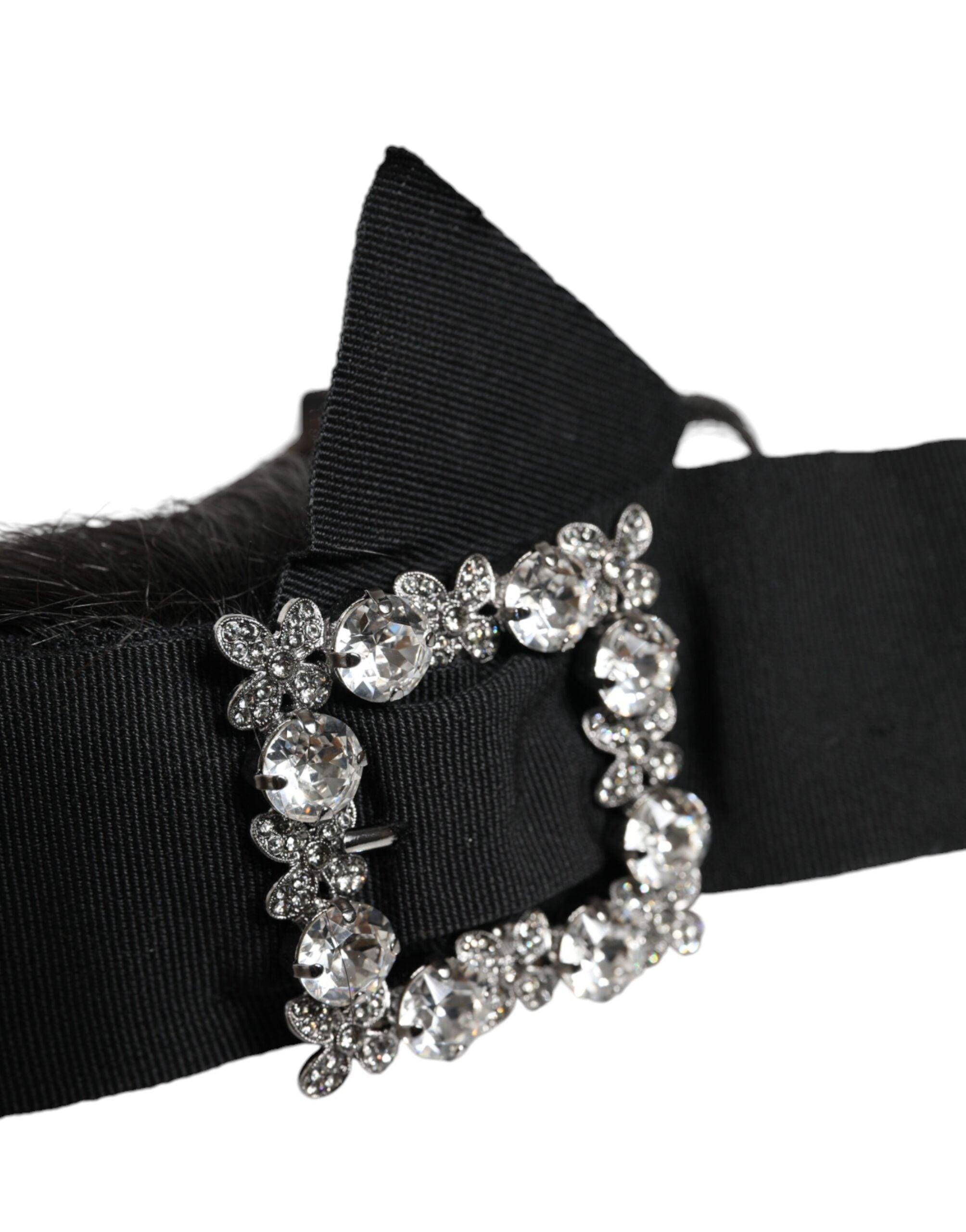 Dolce & Gabbana Black Hair Parrucchiera Crystal Headband Diadem-Modeoutlet