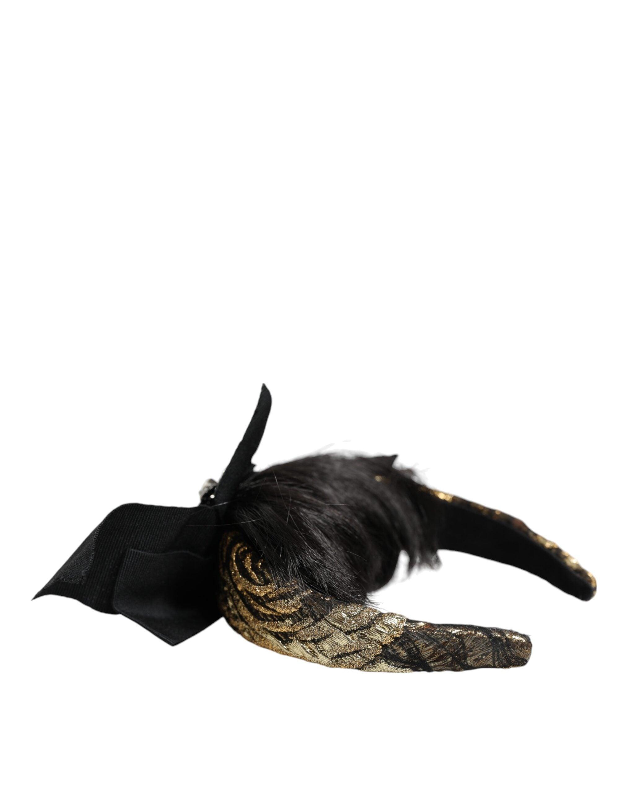 Dolce & Gabbana Black Hair Parrucchiera Crystal Headband Diadem-Modeoutlet