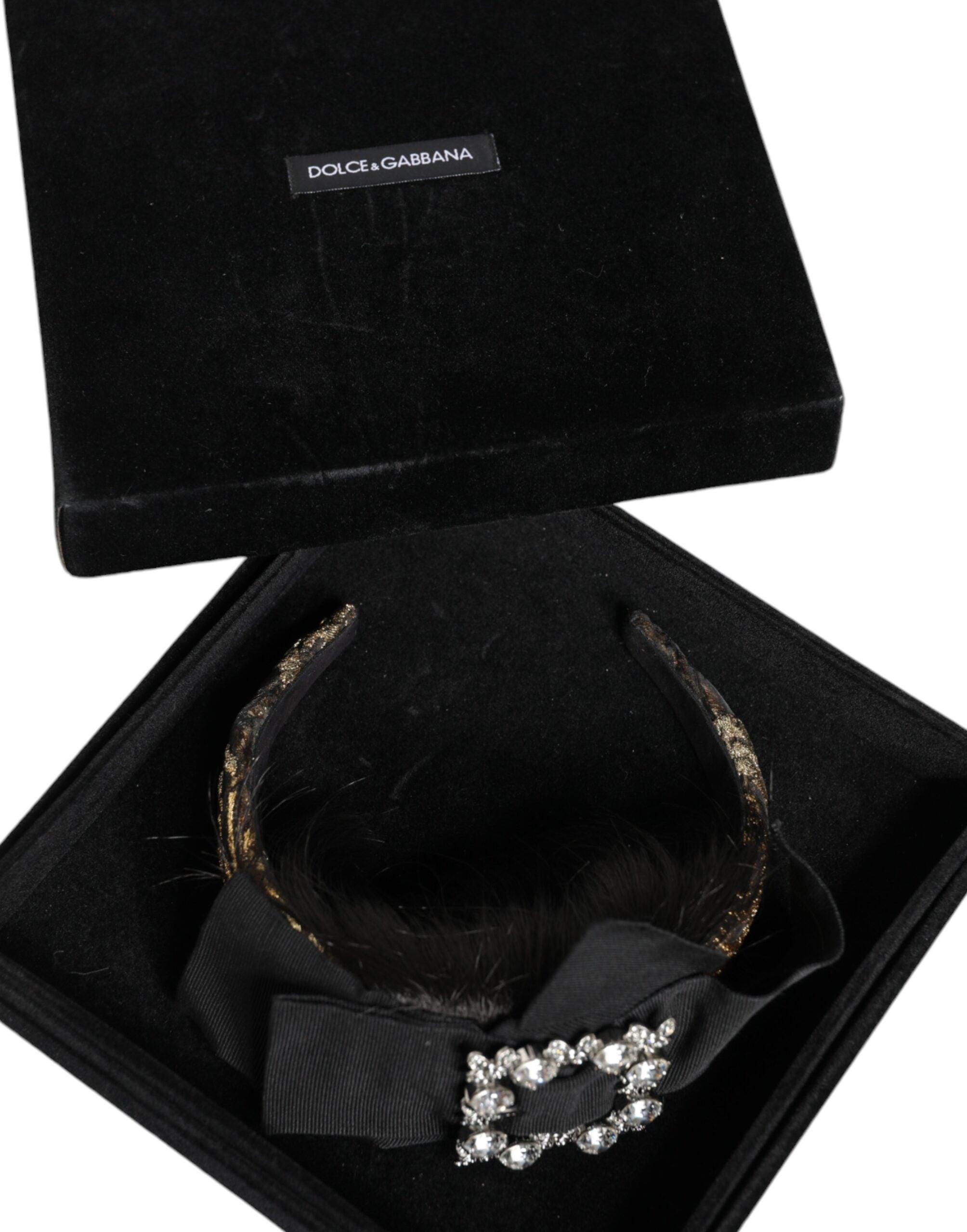 Dolce & Gabbana Black Hair Parrucchiera Crystal Headband Diadem-Modeoutlet