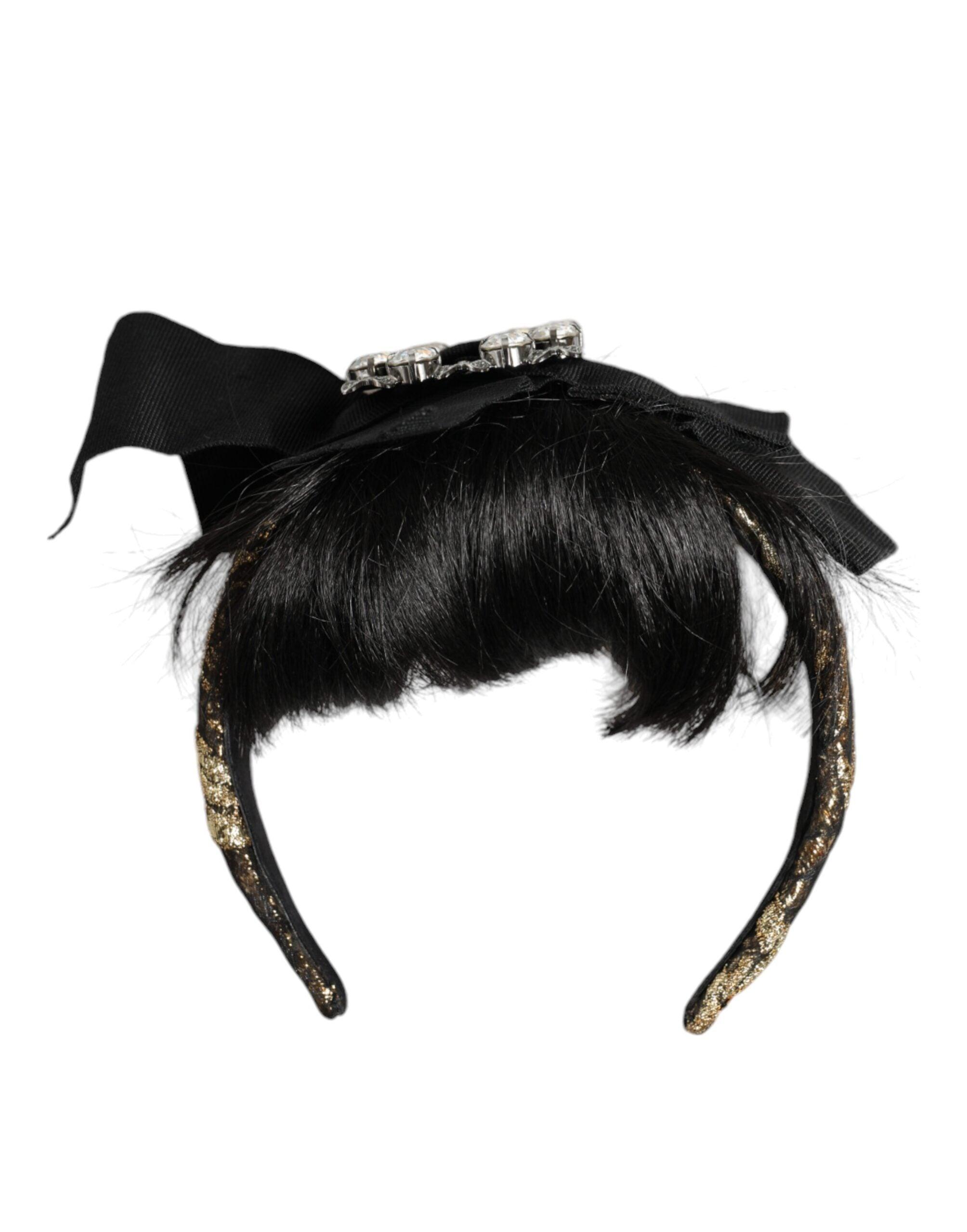 Dolce & Gabbana Black Hair Parrucchiera Crystal Headband Diadem-Modeoutlet