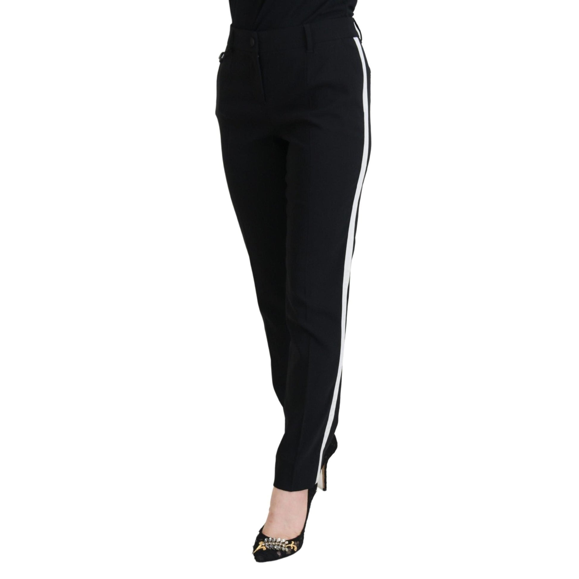 Dolce & Gabbana Black High Waist Women Pants