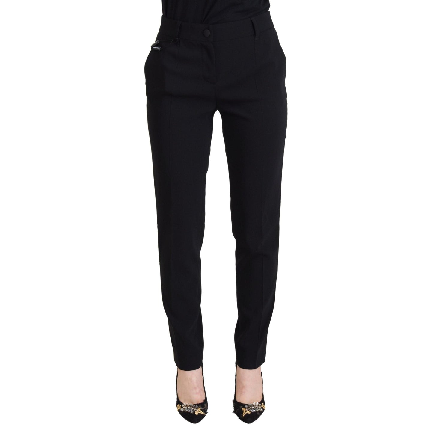Dolce & Gabbana Black High Waist Women Pants