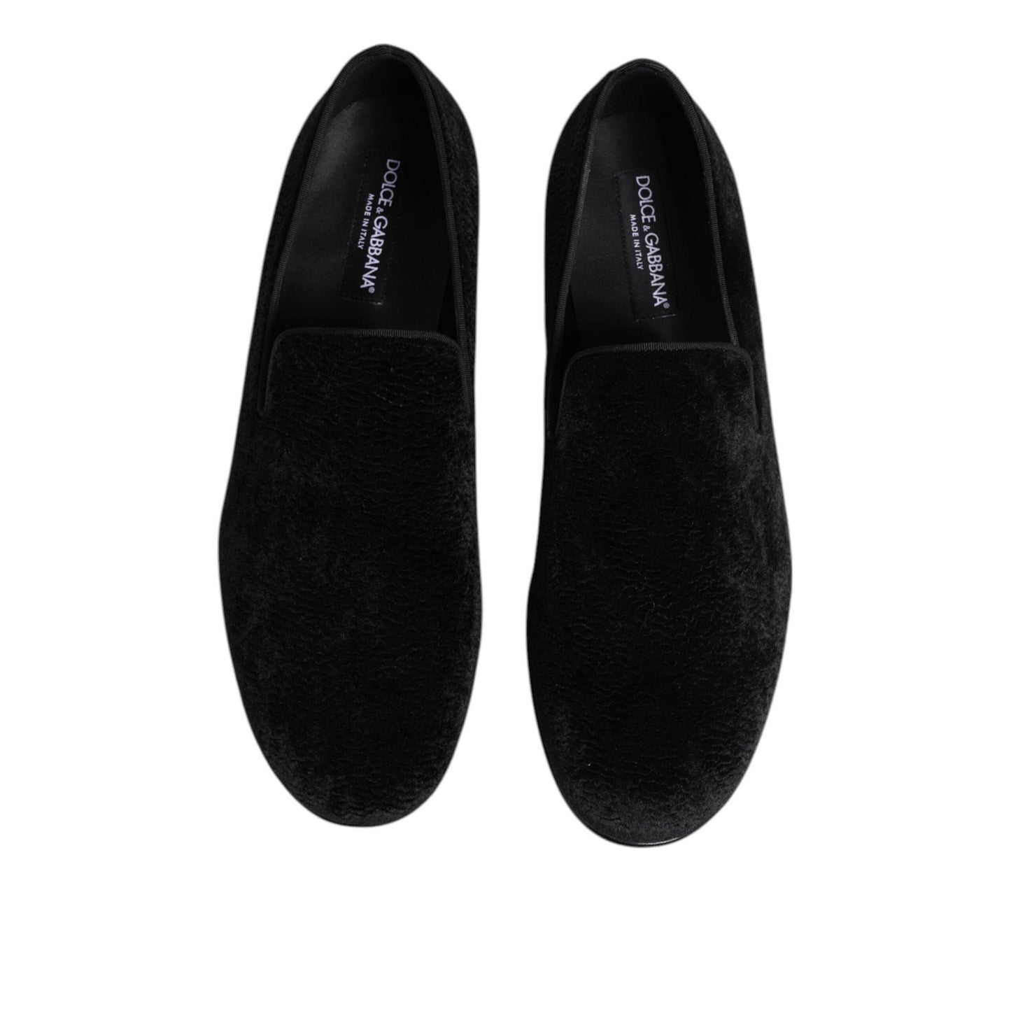 Dolce & Gabbana Black Jacquard Loafers Formal Men Dress Shoes