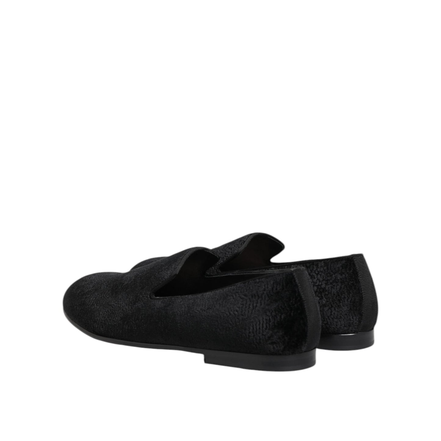 Dolce & Gabbana Black Jacquard Loafers Formal Men Dress Shoes