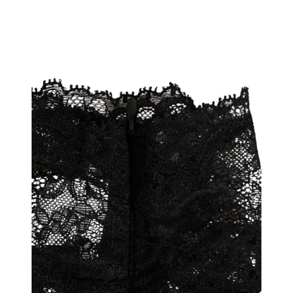 Dolce & Gabbana Black Lace Bandeau Bustier Top Sheer Stretch Underwear