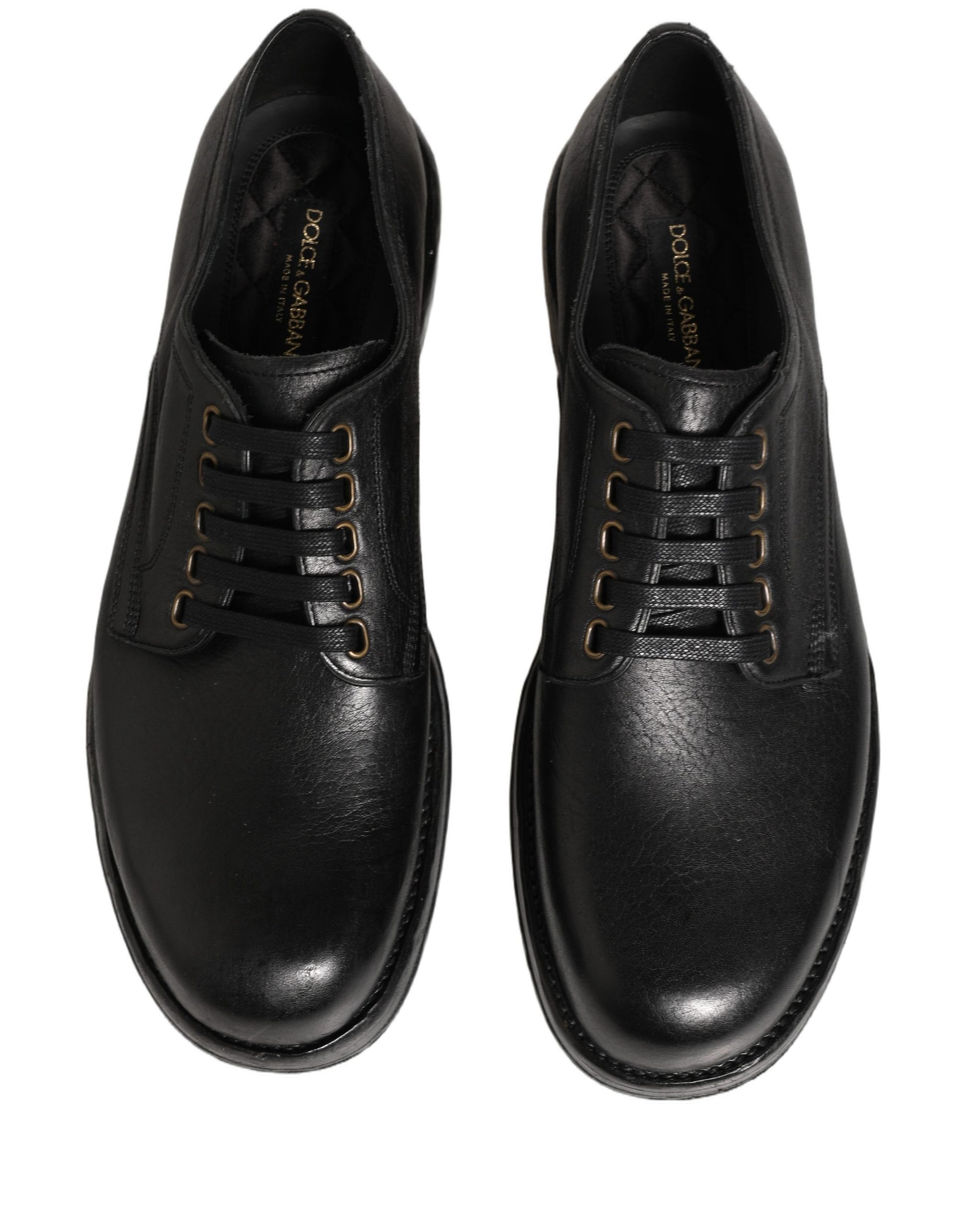 Dolce & Gabbana Black Leather Lace Up Derby Dress Men Shoes