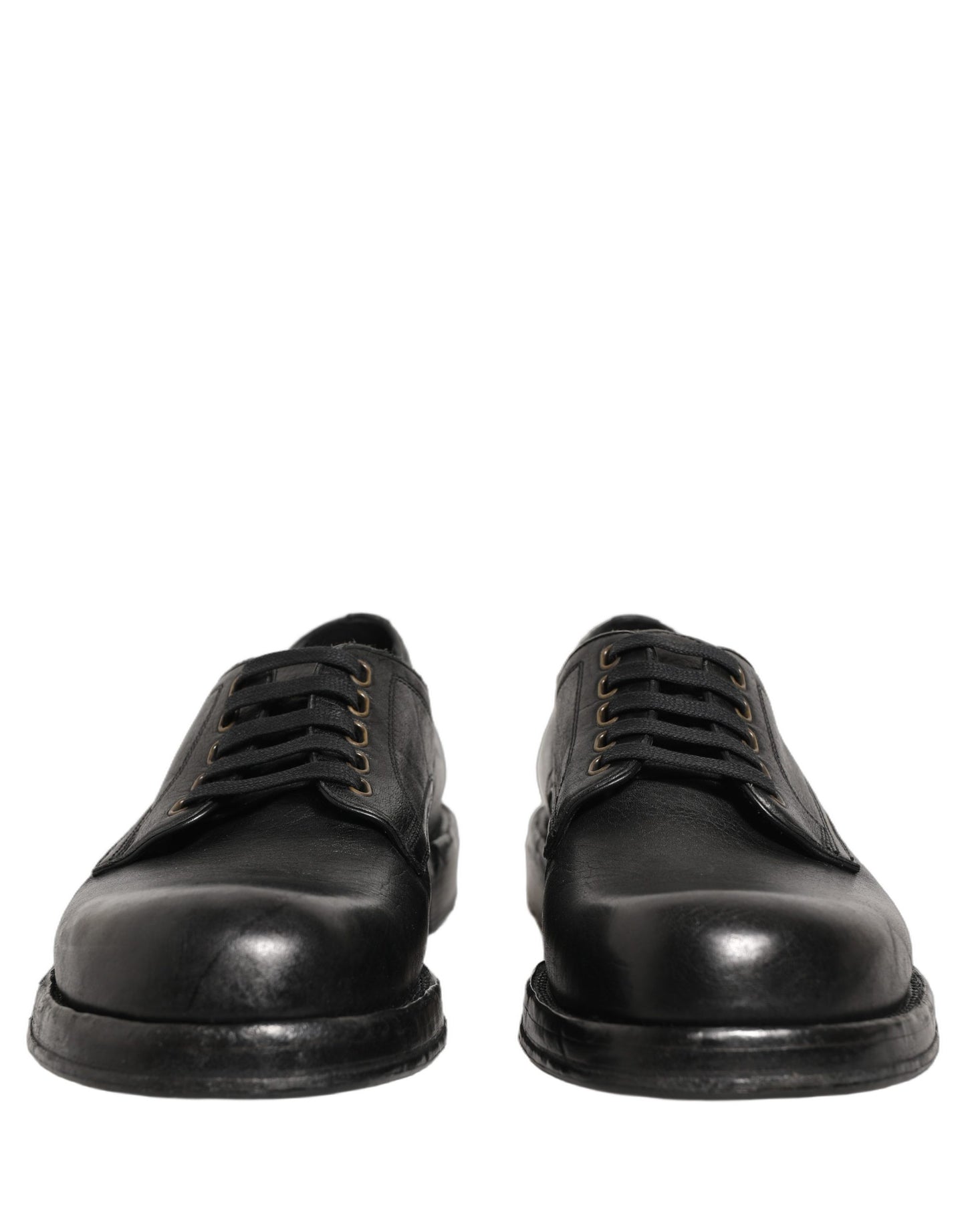 Dolce & Gabbana Black Leather Lace Up Derby Dress Men Shoes