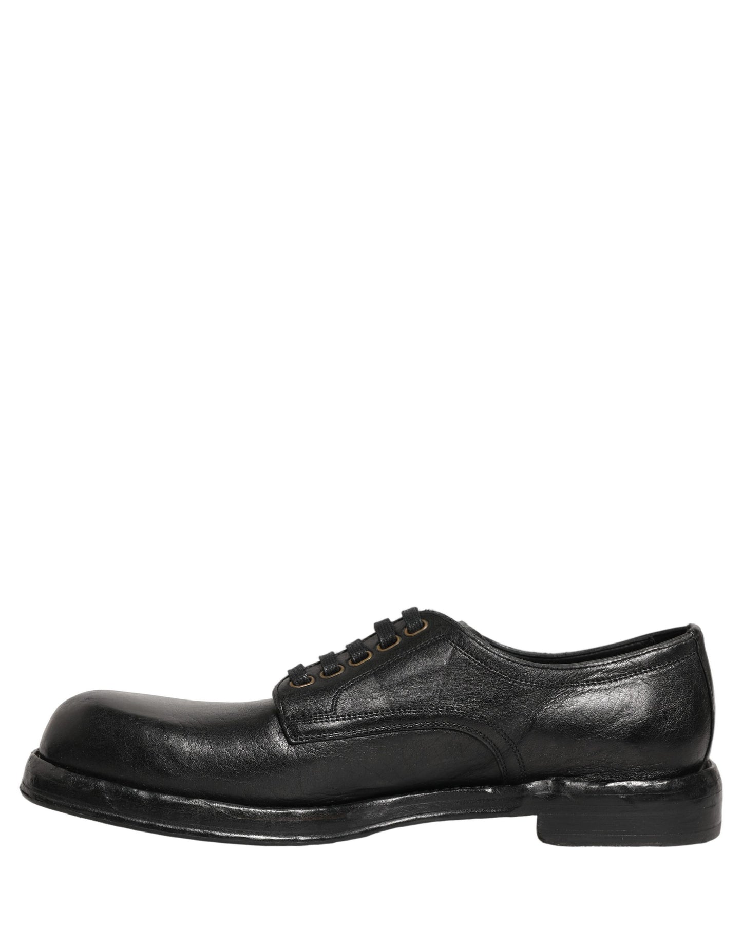 Dolce & Gabbana Black Leather Lace Up Derby Dress Men Shoes