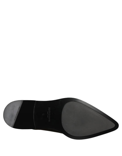 Dolce & Gabbana Black Leather Men Derby Dress Formal Shoes