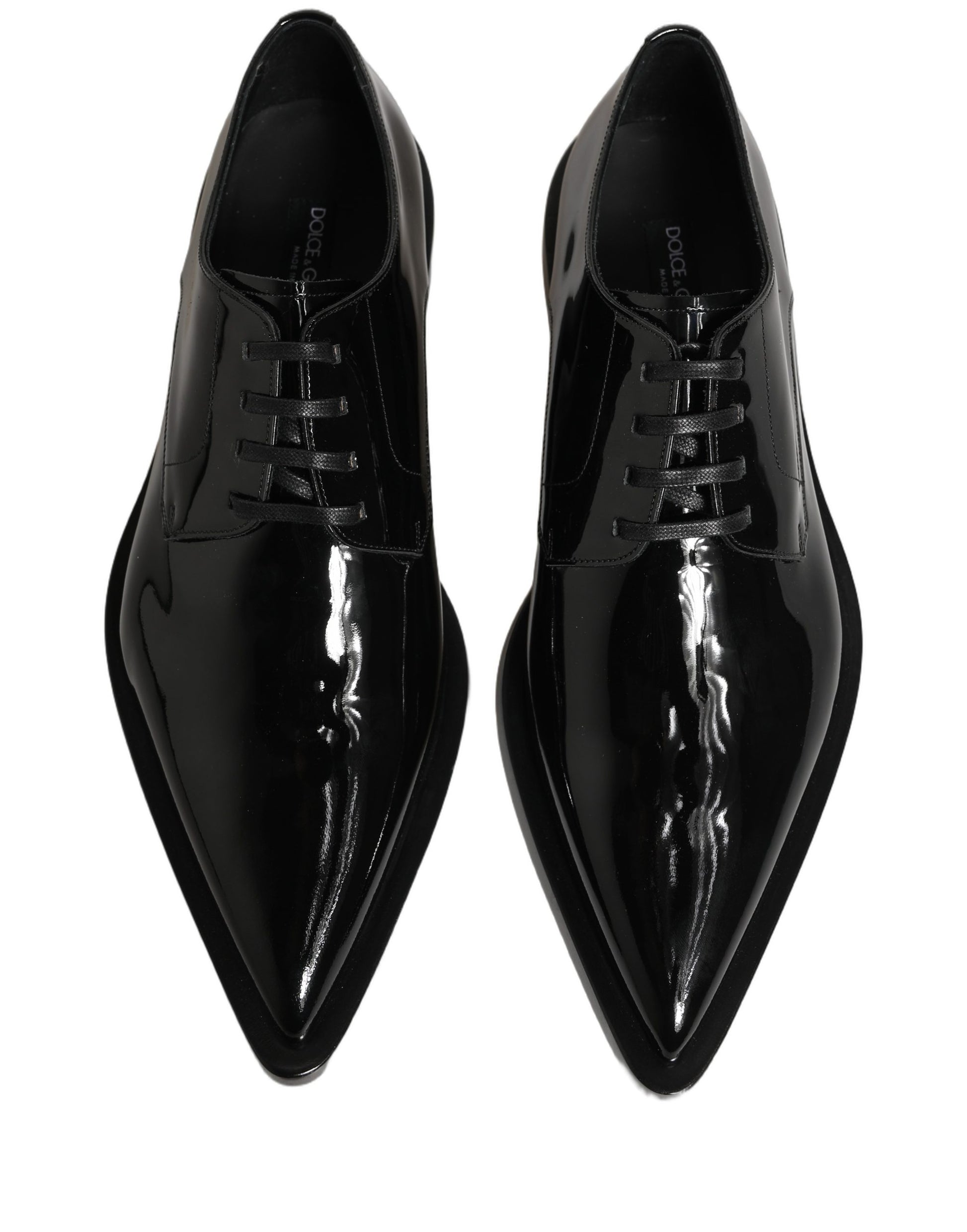 Dolce & Gabbana Black Leather Men Derby Dress Formal Shoes