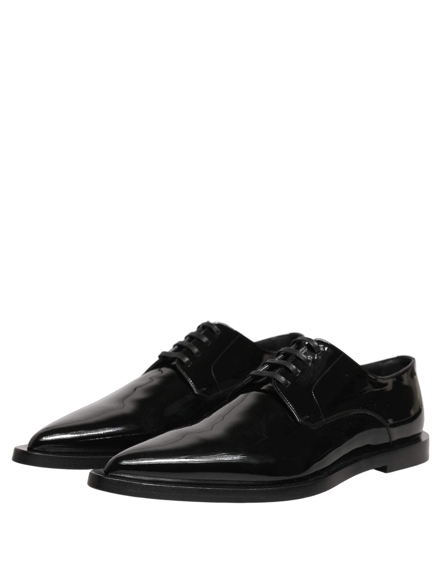 Dolce & Gabbana Black Leather Men Derby Dress Formal Shoes