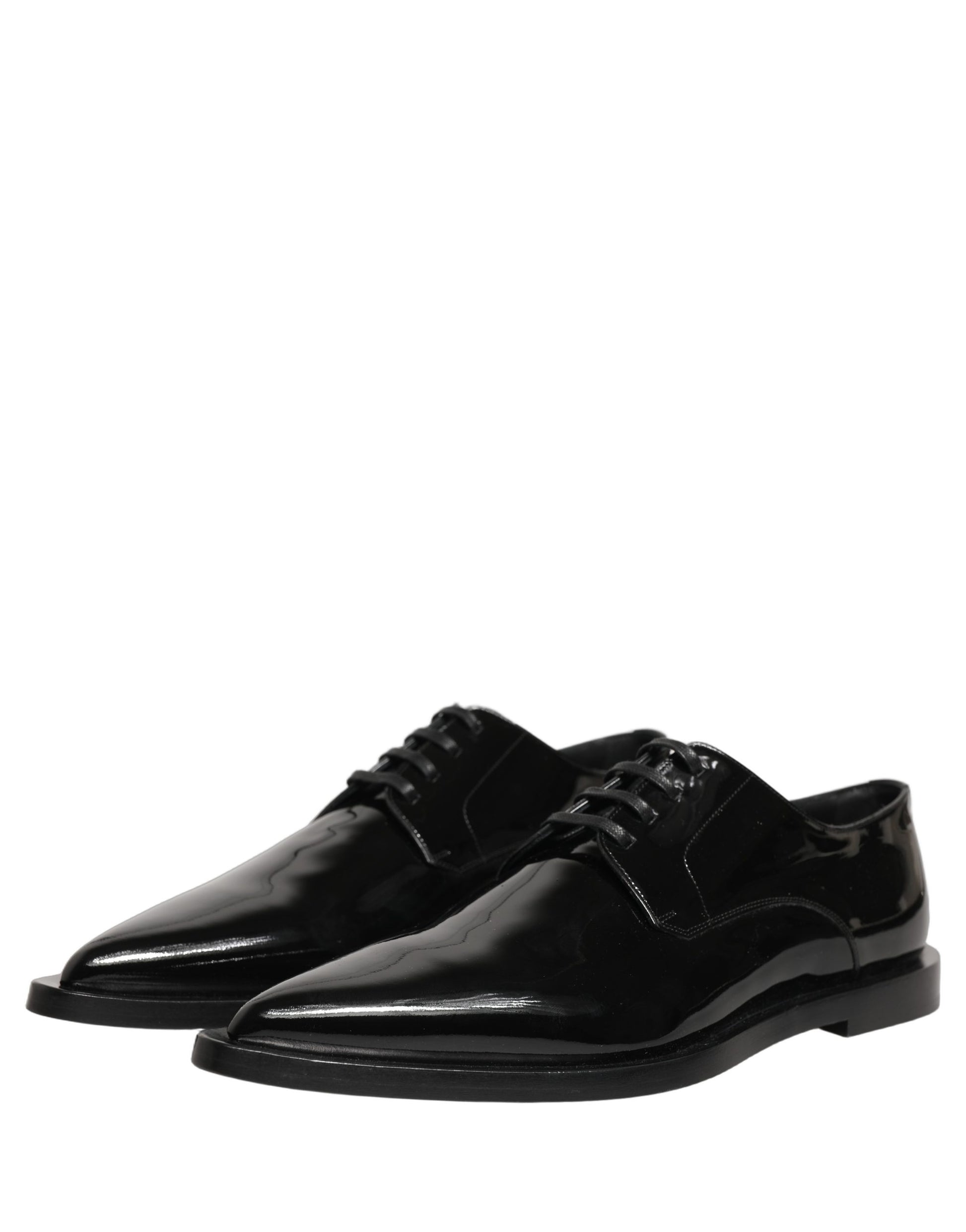 Dolce & Gabbana Black Leather Men Derby Dress Formal Shoes