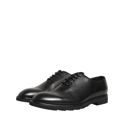 Dolce & Gabbana Black Leather Men Oxford Dress Formal Shoes