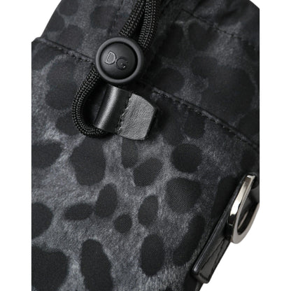 Dolce & Gabbana Black Leopard Round Slim Tote Bottle Cage Bag