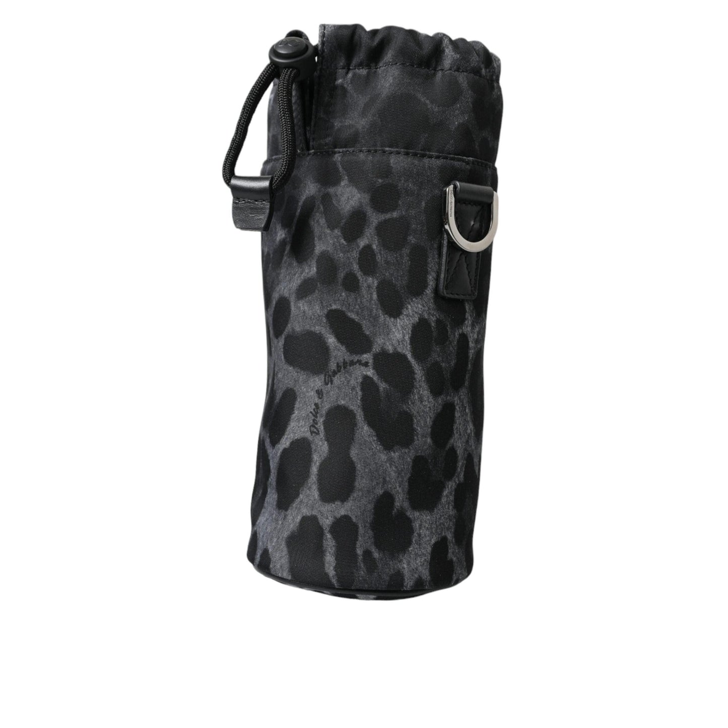 Dolce & Gabbana Black Leopard Round Slim Tote Bottle Cage Bag