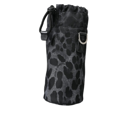 Dolce & Gabbana Black Leopard Round Slim Tote Bottle Cage Bag