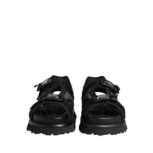 Dolce & Gabbana Black Logo Detailed Men Chunky Sandals Shoes