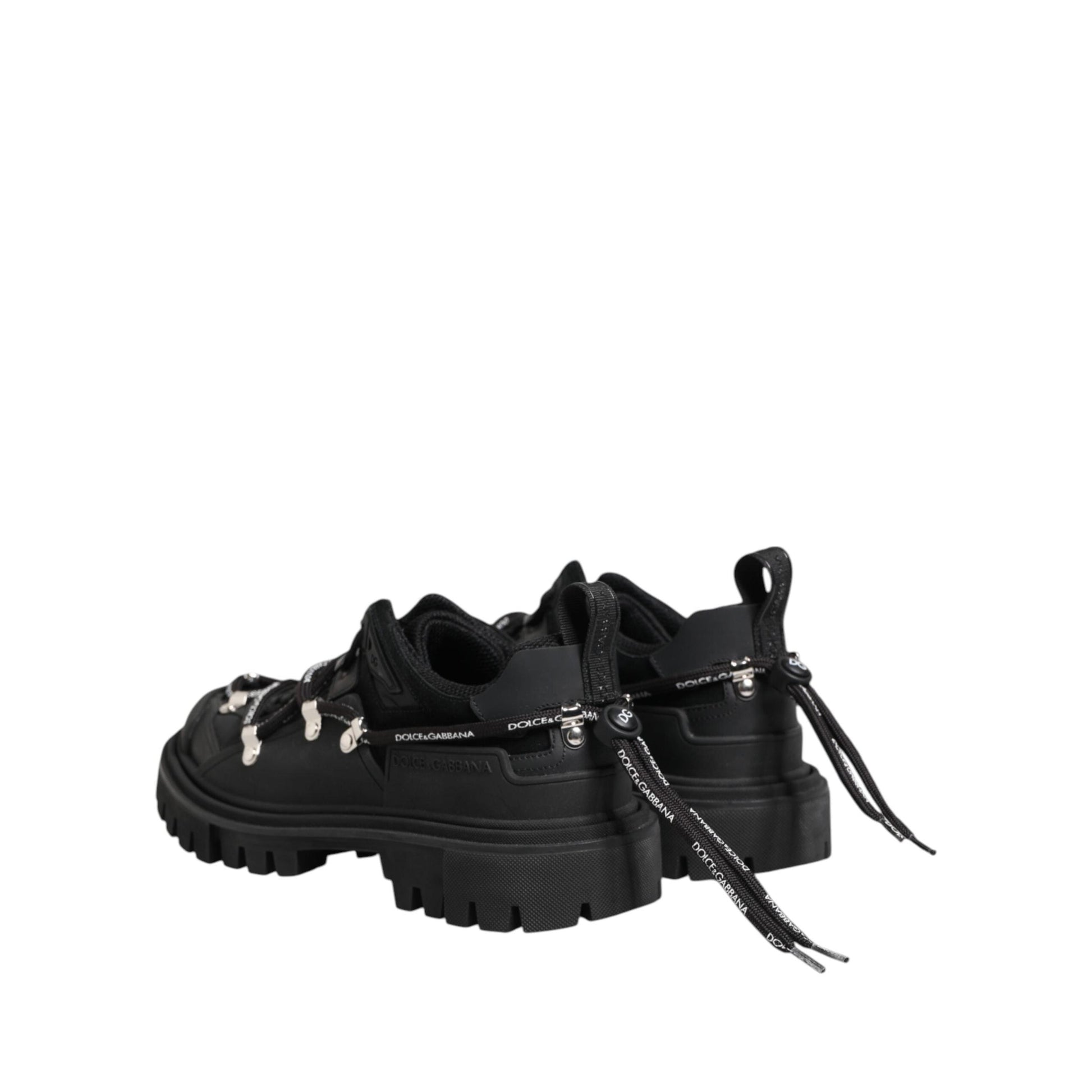 Dolce & Gabbana Black Low Top Lace Up Trekking Sneakers Shoes