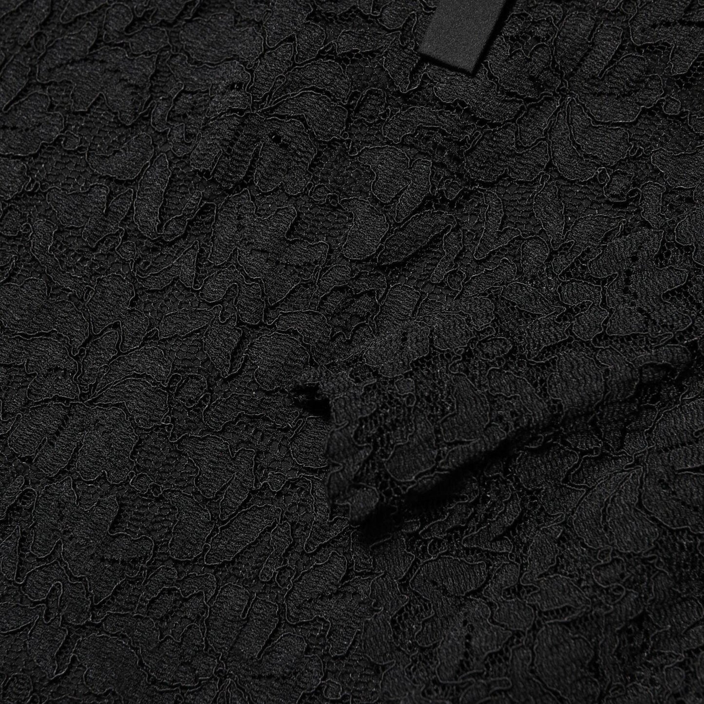 Dolce & Gabbana Black Nylon Lace Long Sleeve Blouse Top