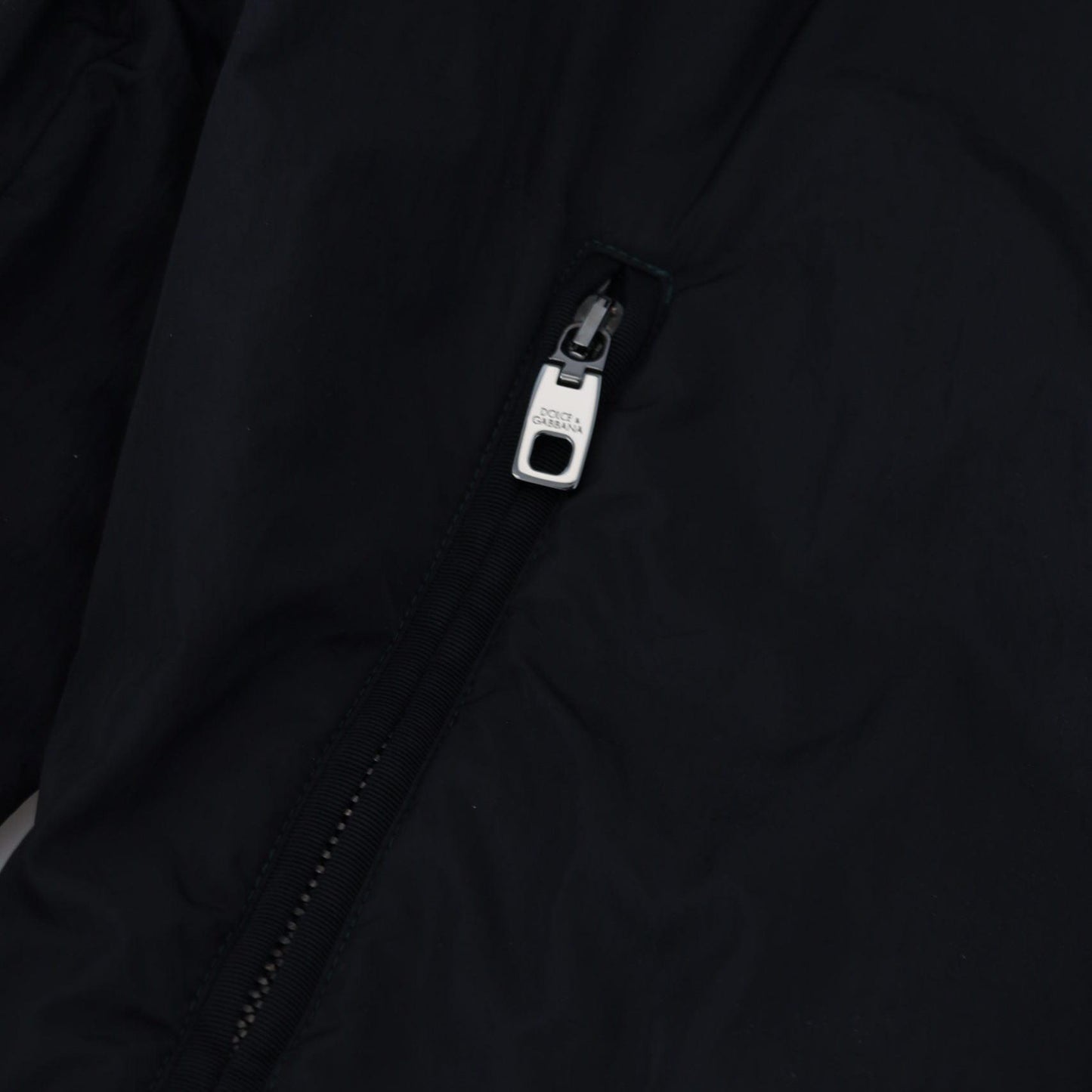 Dolce & Gabbana Black Nylon Logo Bomber Zipper Jacket