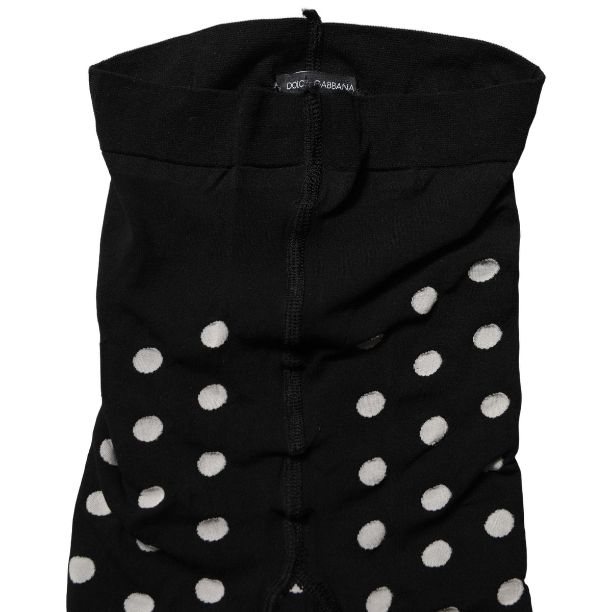 Dolce & Gabbana Black Polka Dot Fishnet Pantyhose Stockings Socks