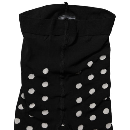 Dolce & Gabbana Black Polka Dot Fishnet Pantyhose Stockings Socks
