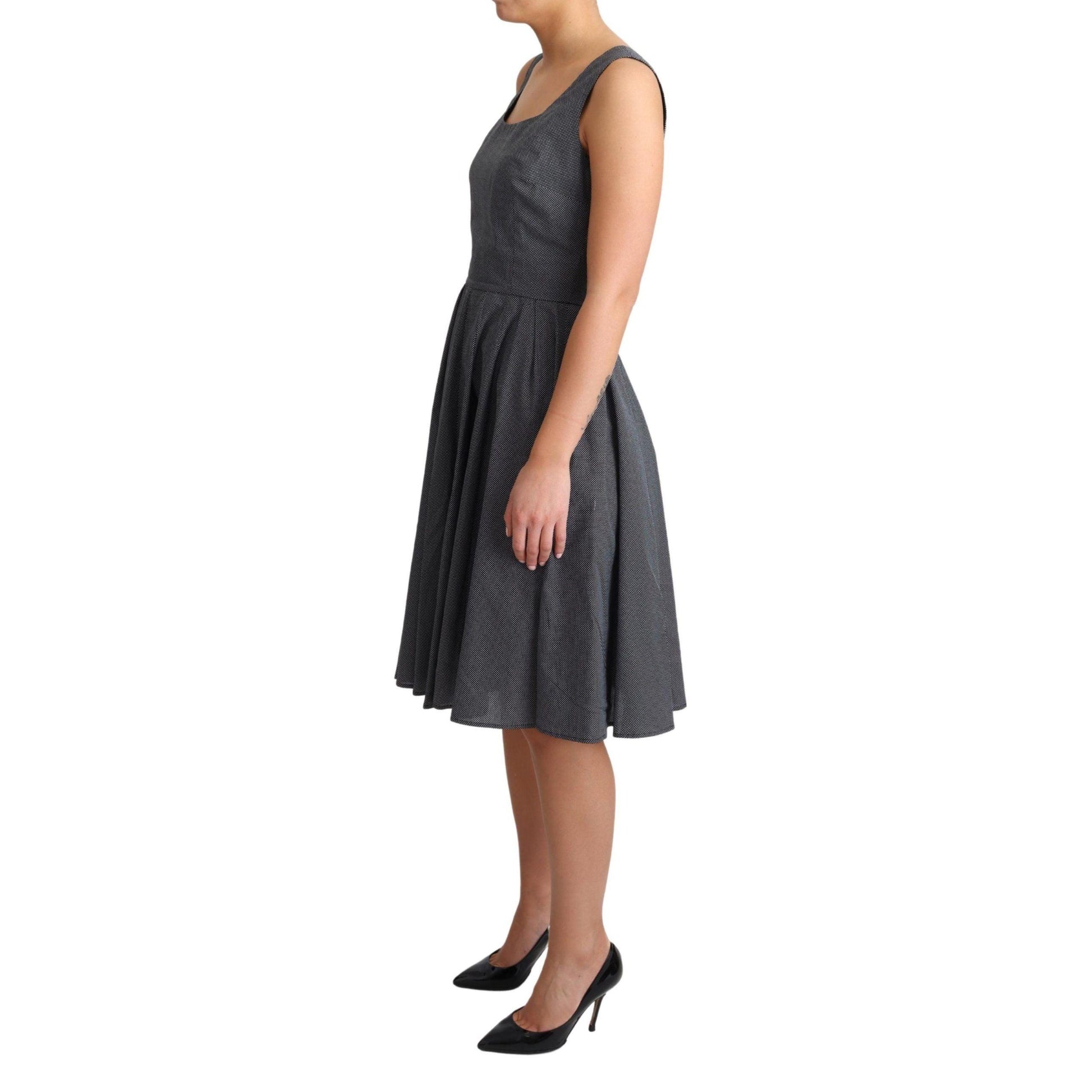 Dolce & Gabbana Black Polka Dotted Cotton A-Line Dress