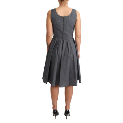Dolce & Gabbana Black Polka Dotted Cotton A-Line Dress