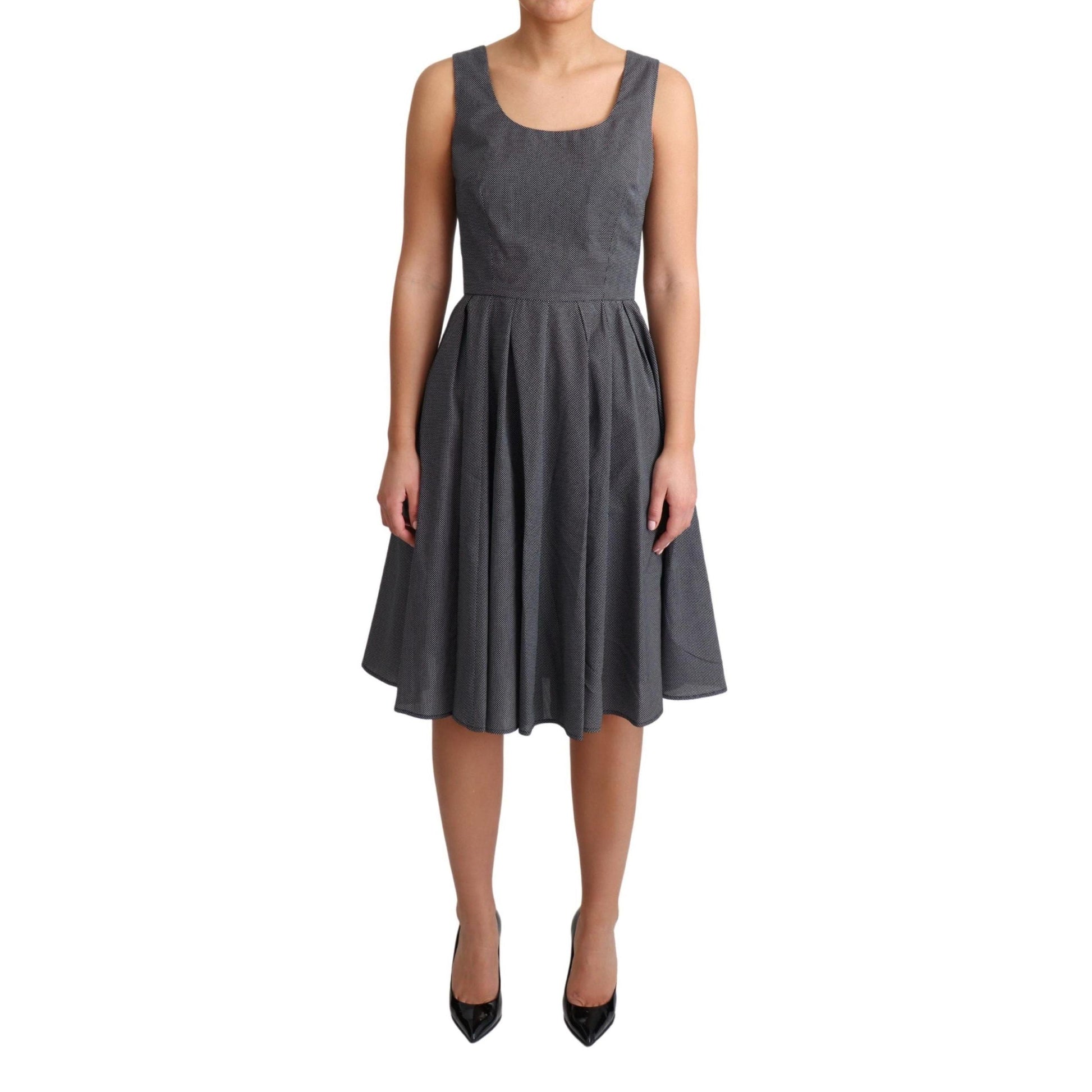 Dolce & Gabbana Black Polka Dotted Cotton A-Line Dress