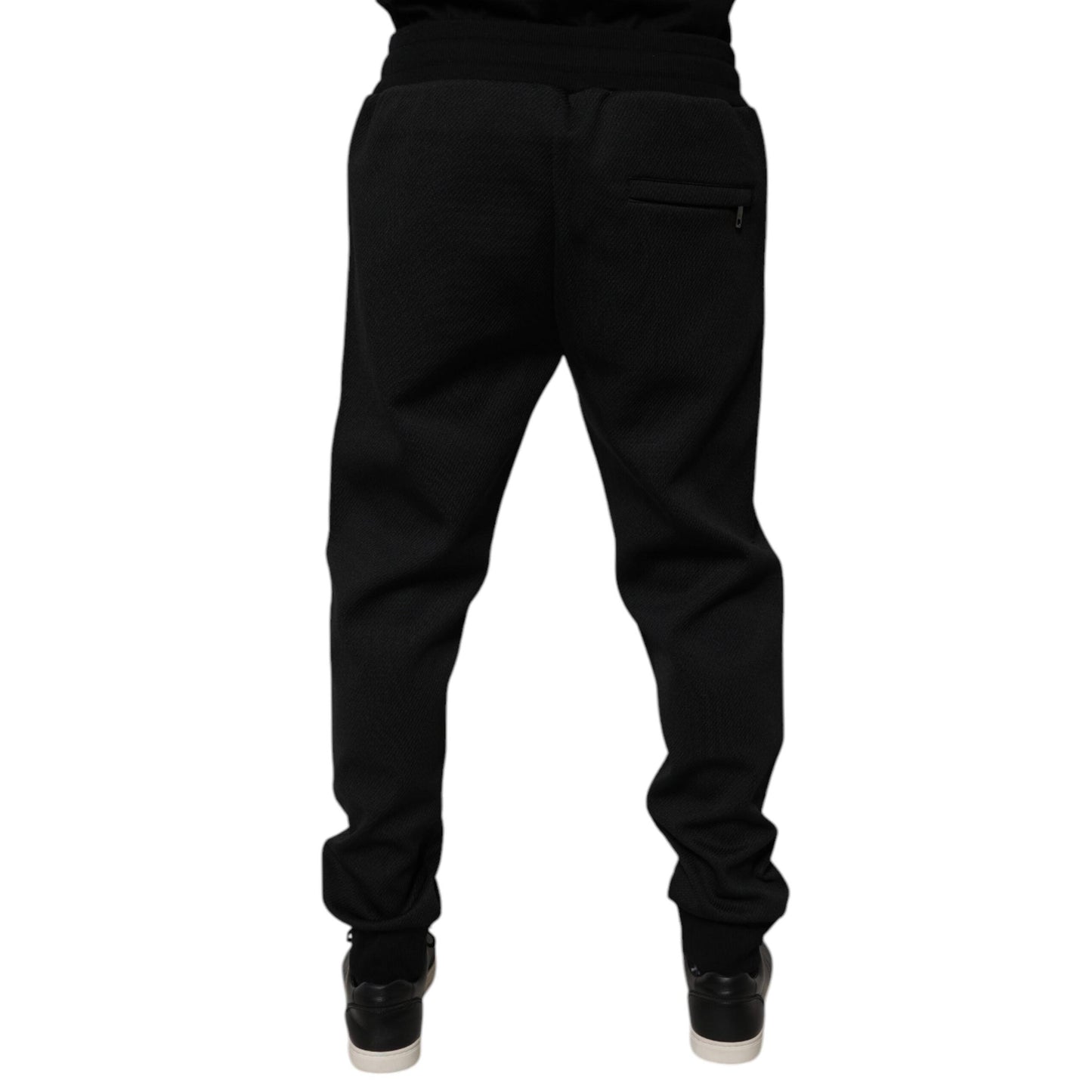 Dolce & Gabbana Black Polyester Men Jogger Sweatpants Pants