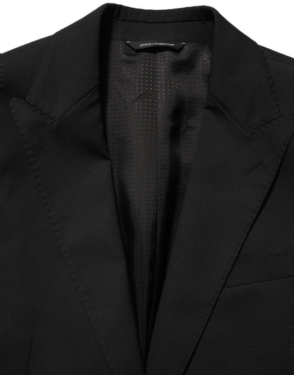 Dolce & Gabbana Black Polyester Single Breasted Blazer Jacket